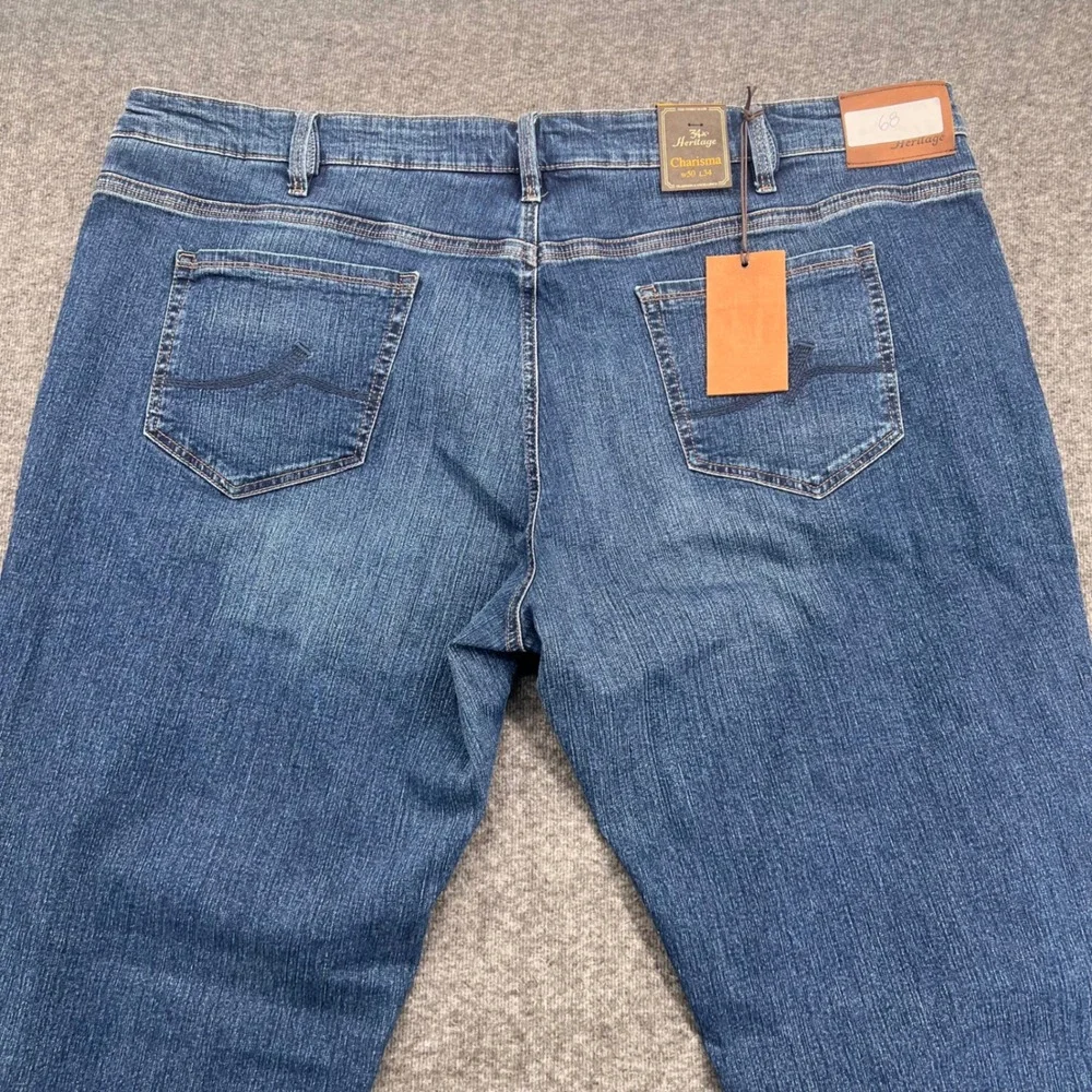 34 Heritage Charisma‎ Mens Jeans 50 Dark Wash Straight Leg Comfort Rise New